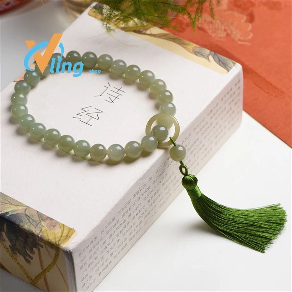 Natural Hetian Jade HandStringFashionTemperament Holiday Gifts Nick Young PeoplePersonalizedBracelet 2022 BestSelling Products