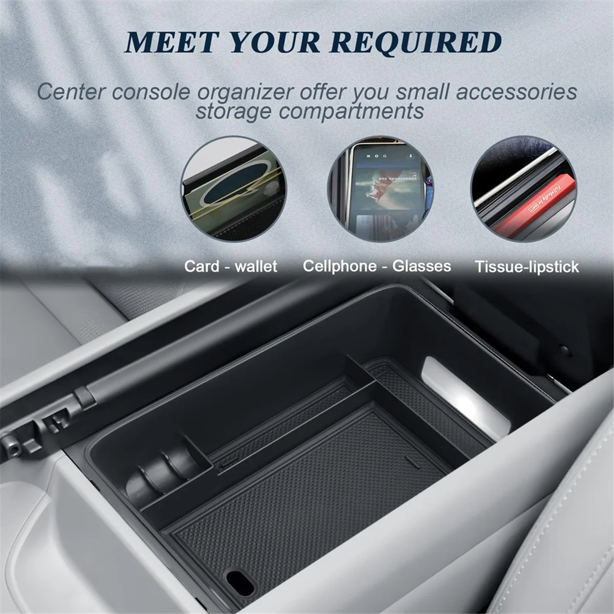 

N30R_Lower Center Console Organizer Armrest Storage Box Tray Kit