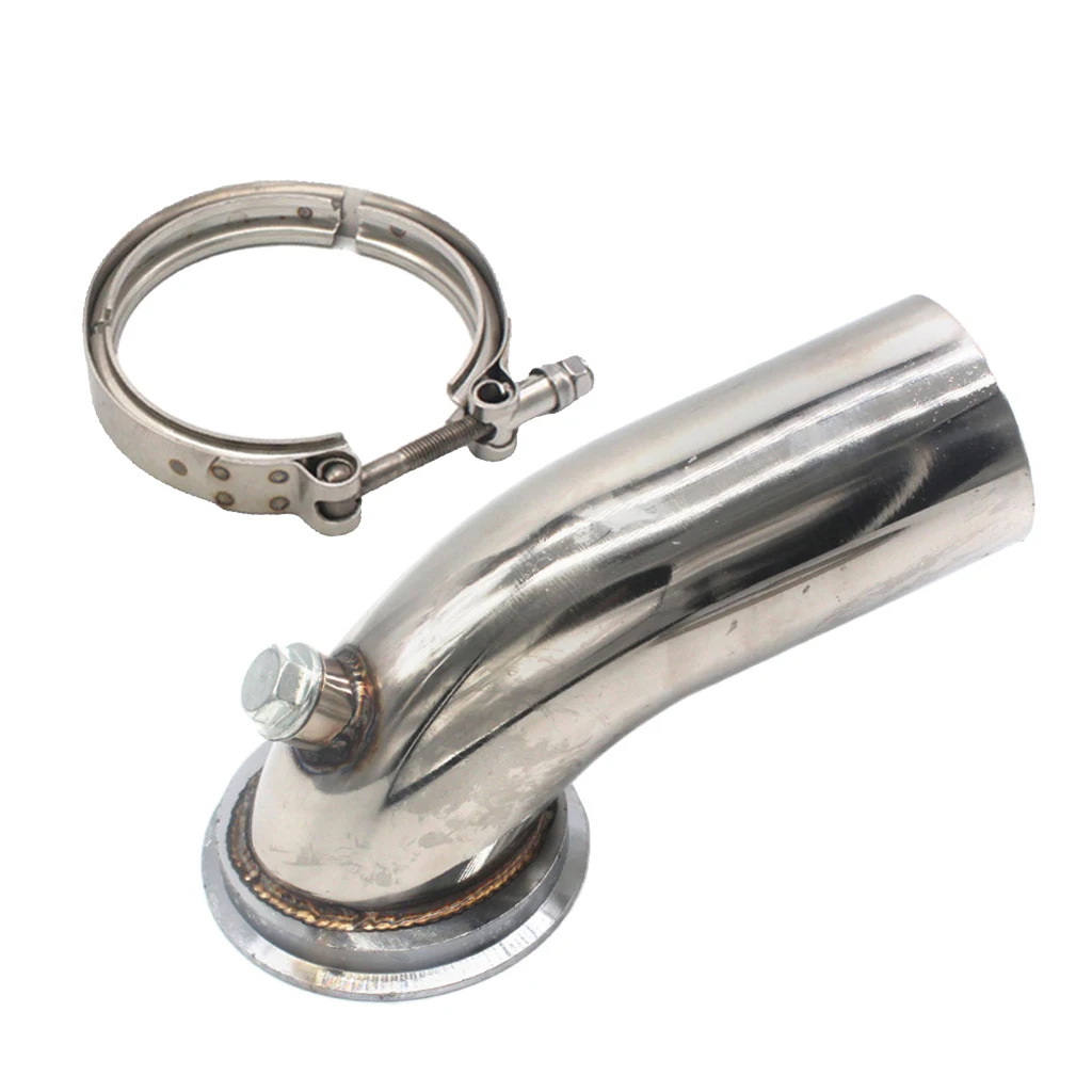 

Stainless Exhaust Downpipe Elbow 90 & V-band Flange Clamp for 4.375"