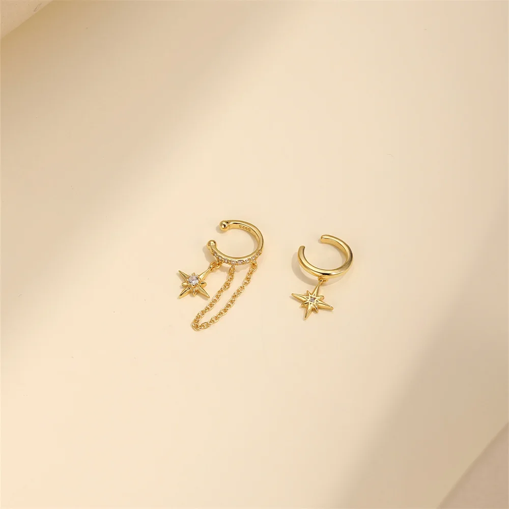 CANNER Horse Eye Cartilage Spiral Piercing Tassel Earring For Women Eight Pointed Star Bow Butterfly Flower Stud Earring Gift