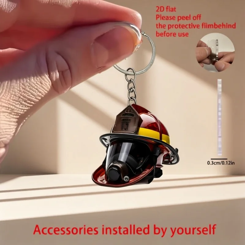 2D Flat Acrylic Firefighter Keychain, Easter Themed Creative Pendant, Perfect Gift for Home Holiday Decor & Birthday Party
