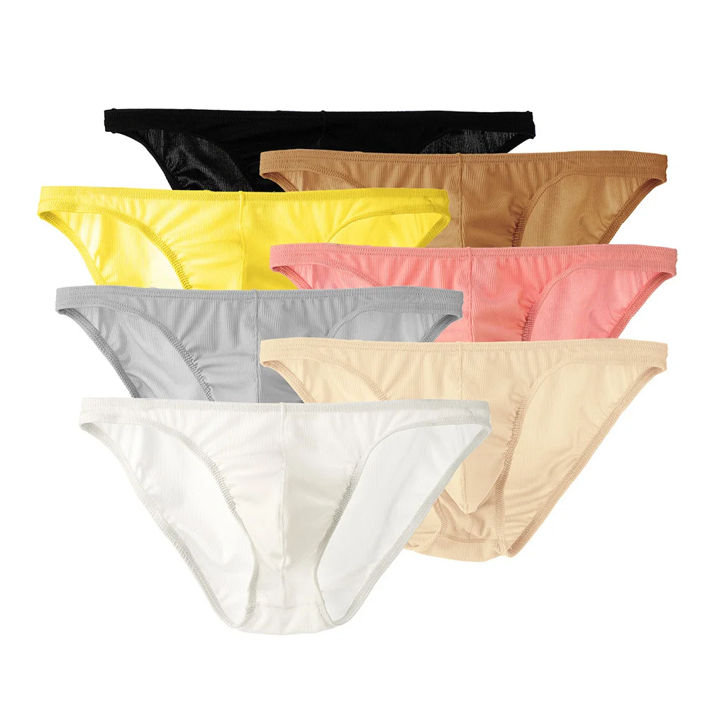 Summer Men's Breifs Sexy Underwear Ice Silk Briefs Ultra-thin Transparent Breathable Comfortable Low Waist Underpants