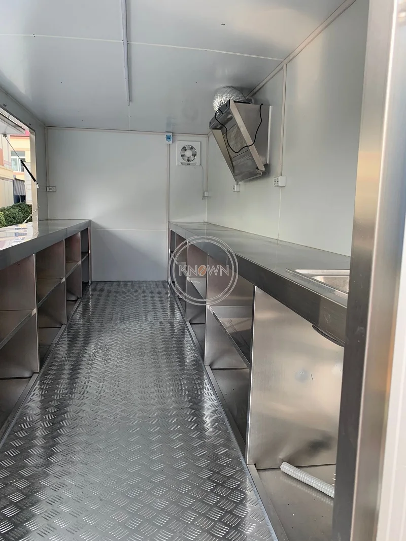 OEM 16ft panjang obral makanan jalan Trailer Shop Gelato Cart Halal Vegan makanan truk dengan jendela penjualan besar untuk dijual di Amerika Serikat