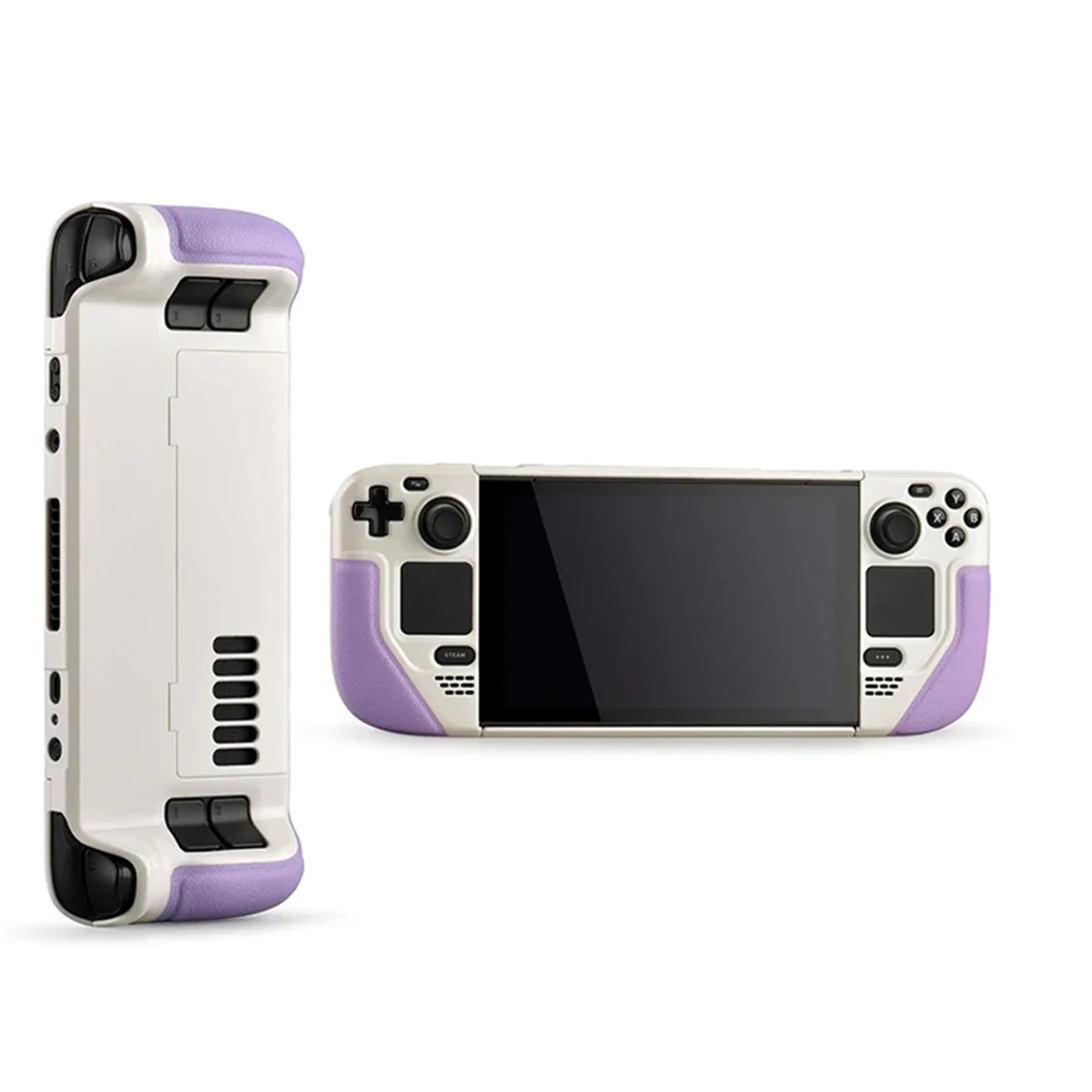 ABKM スチームデッキ用保護ケース 牛革 フルラップ ホスト保護グリップ 滑り止めカバー ハードシェルブラケット D