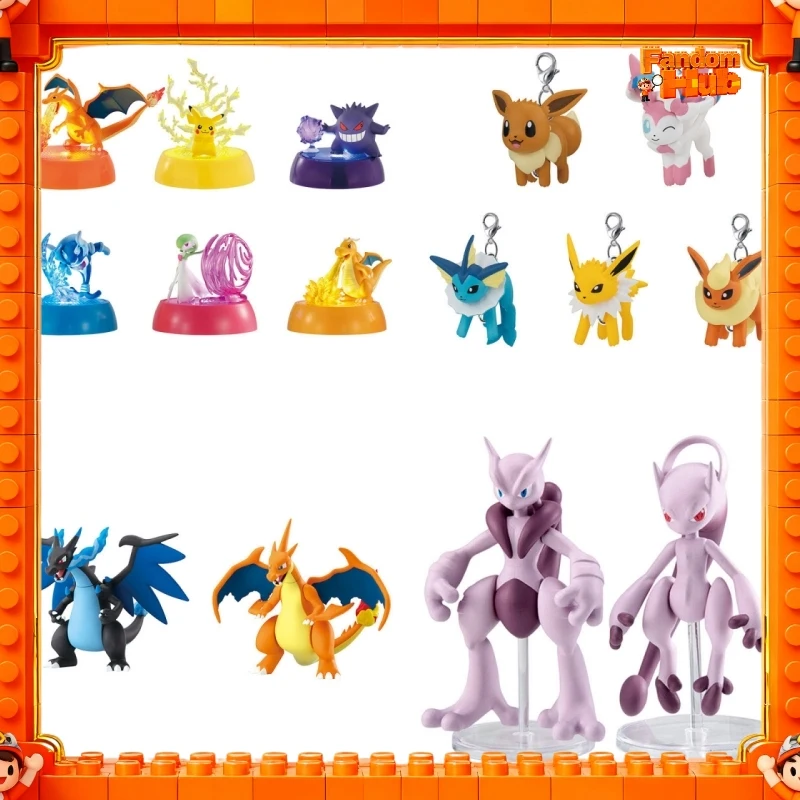 

Bandai Pokemon Gp Collectible Figures Charizard Pikachu Gengar Dragonite Desktop Decor Model Toy Gift For Anime Fans Collectors