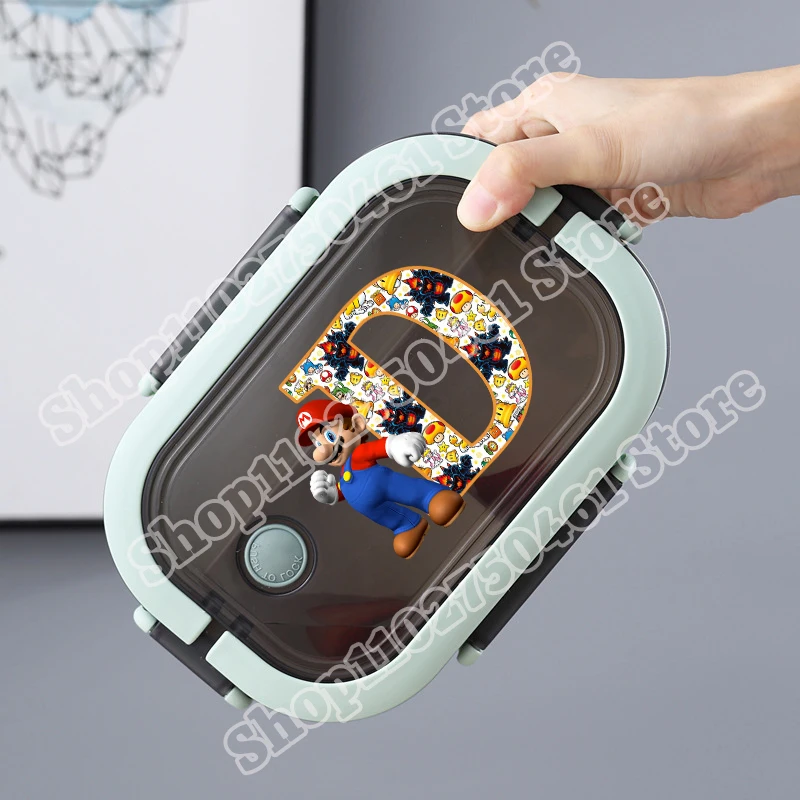 

Ланч-бокс Super Mario Bento, игровая тема, буквы A-Z, принт, двухстенные ланч-бокс, большая вместительная коробка для хранения еды, подарки для детей