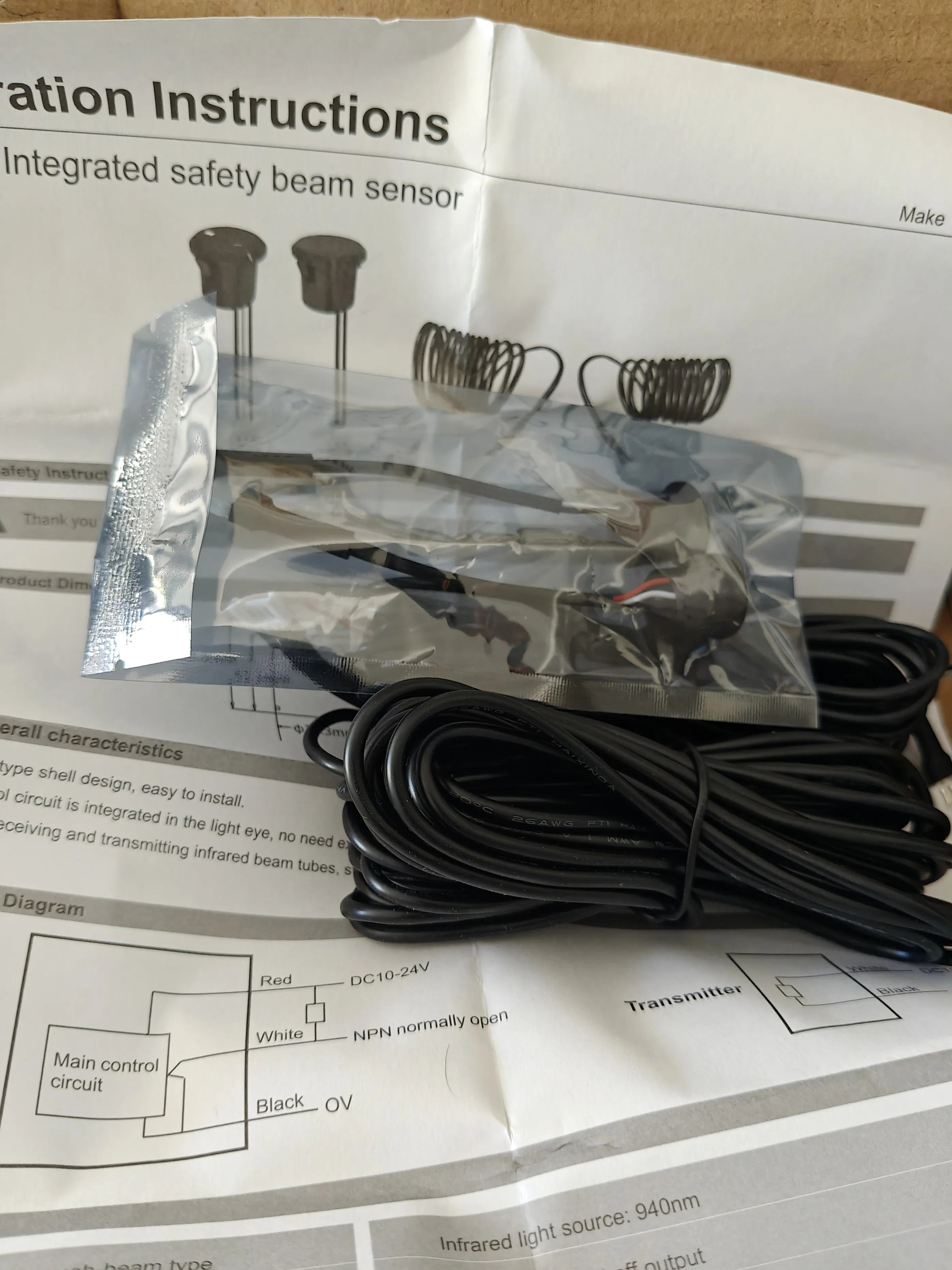 10m Embedded Integrated Door Safe Beam Infrared Photoelectric Beam Sensor For Automatic Door