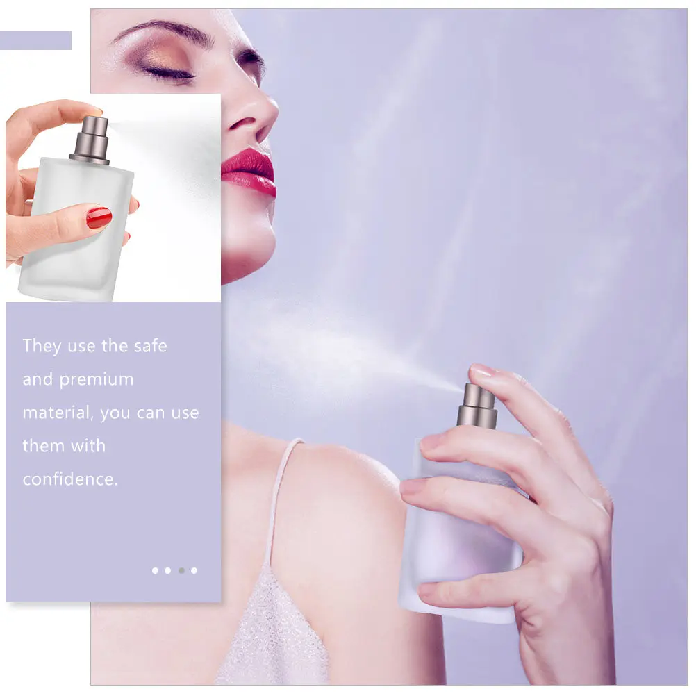 

2Pcs Frosted Glass Perfume Bottles Leakproof Spray Bottles for Cosmetics Sublimation Travel Liquid Containers Cosmetics Bottle