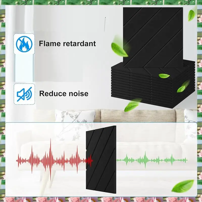 

Sports 12 Pack Soundproof Foam Panels 12X12x0.4 Inch, Self Adhesive Acoustic Foam Panels For Acoustic Treatment,12 Pack Soundpro