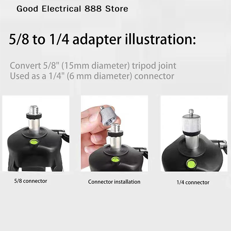 5/8in To 1/4in Laser Leveller Tripod Adapter High-Precision Conversion Connector Durable Bracket Accessory For Leveling Tools