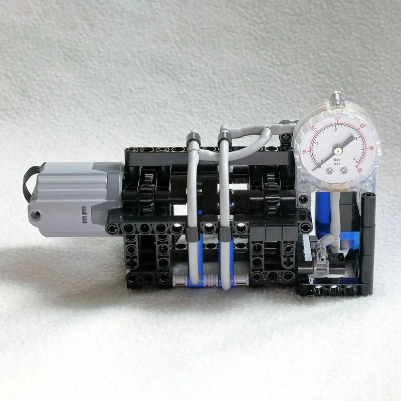 NEW Technical MOC Pneumatic Pump Compact Building Blocks Model with 64065 75974 Airtank Pressure Gauge Manometer MOC Parts Toys