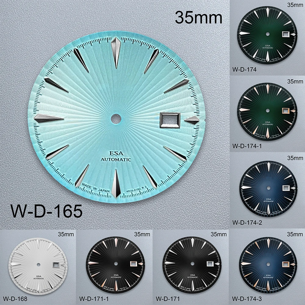 35mm S Logo Cocktail Gradient Dial Suitable For NH35/NH36/4R Japan Automatic Movement Watches Modification Accessories