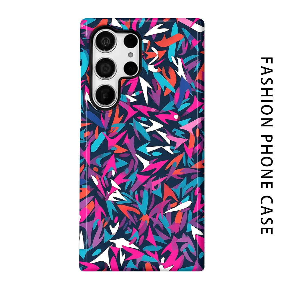 Colorful Abstract Phone Case for For Samsung Galaxy S26 S25 S24 S23 S20 FE A56 A36 Ultra Glossy HD Hard Cover Film Shell