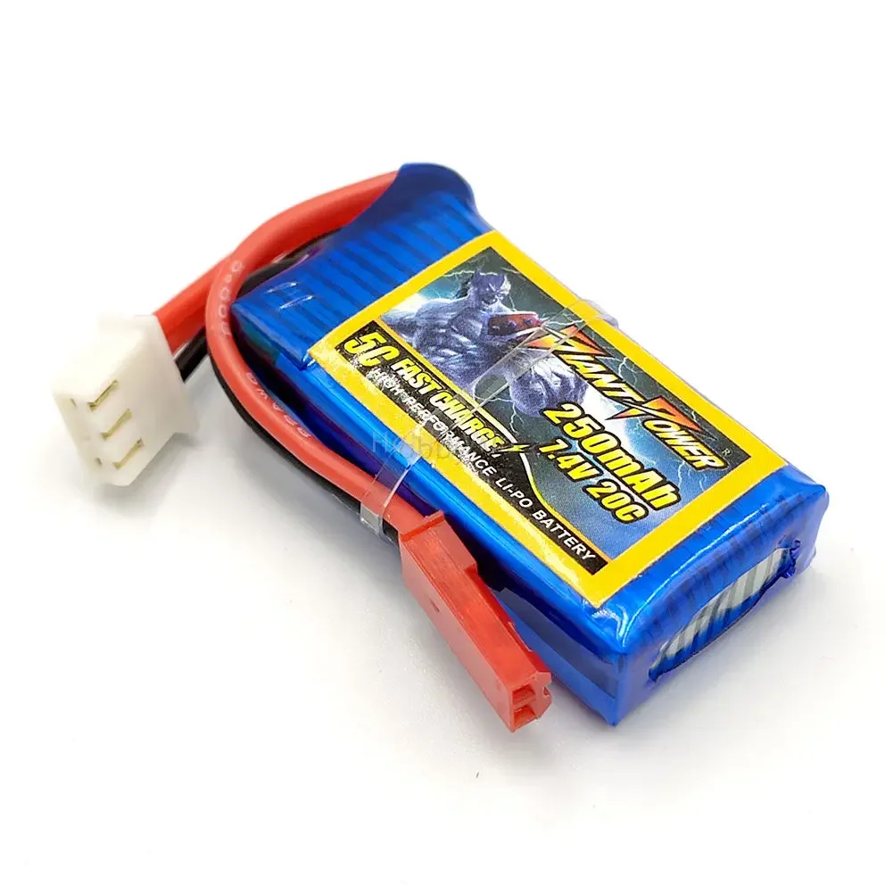 7.4V 2S 250mAh 20C high durable performance LiPO Battery JST plug for micro size airplane helicopter FPV Drone