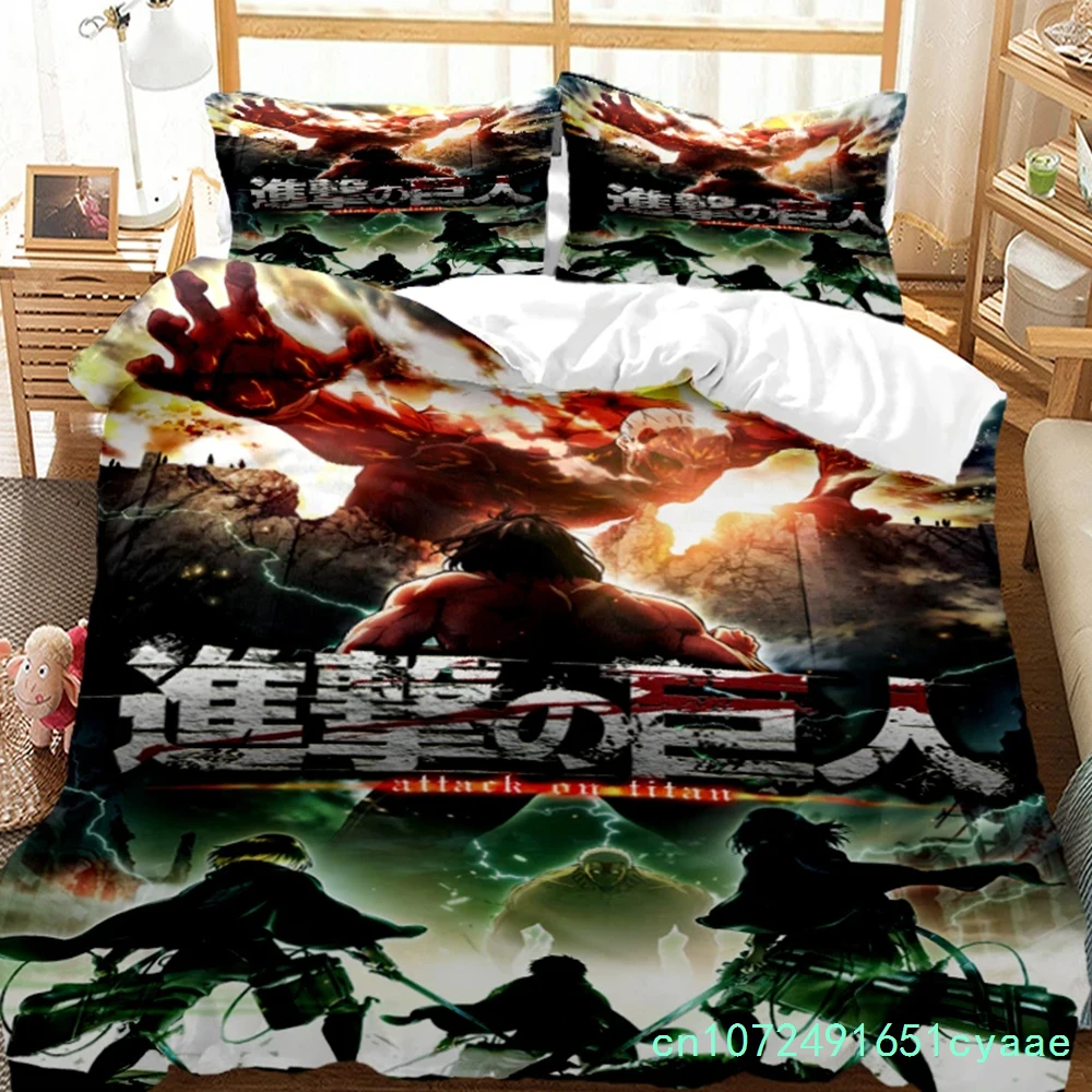 Japanese Anime Polyester Bedding Sets Boys Covers Boys Duvet Cover Set For Teens Bedding Set cover&2pcs Pillowcase 2
