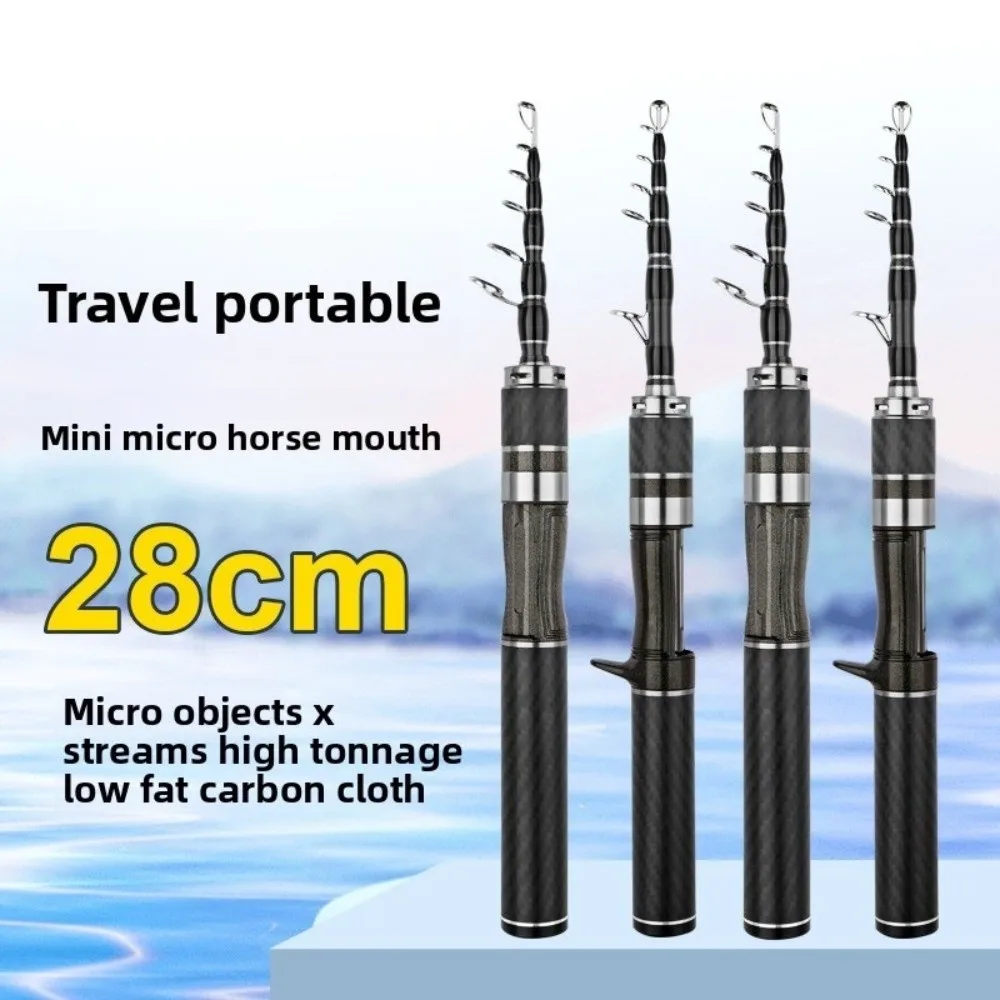 Vara de pesca telescópica de 1.5m-1.8m de comprimento, liga de titânio, ul/ml, vara de pesca de energia, fibra de vidro, design de viagem, vara de fundição