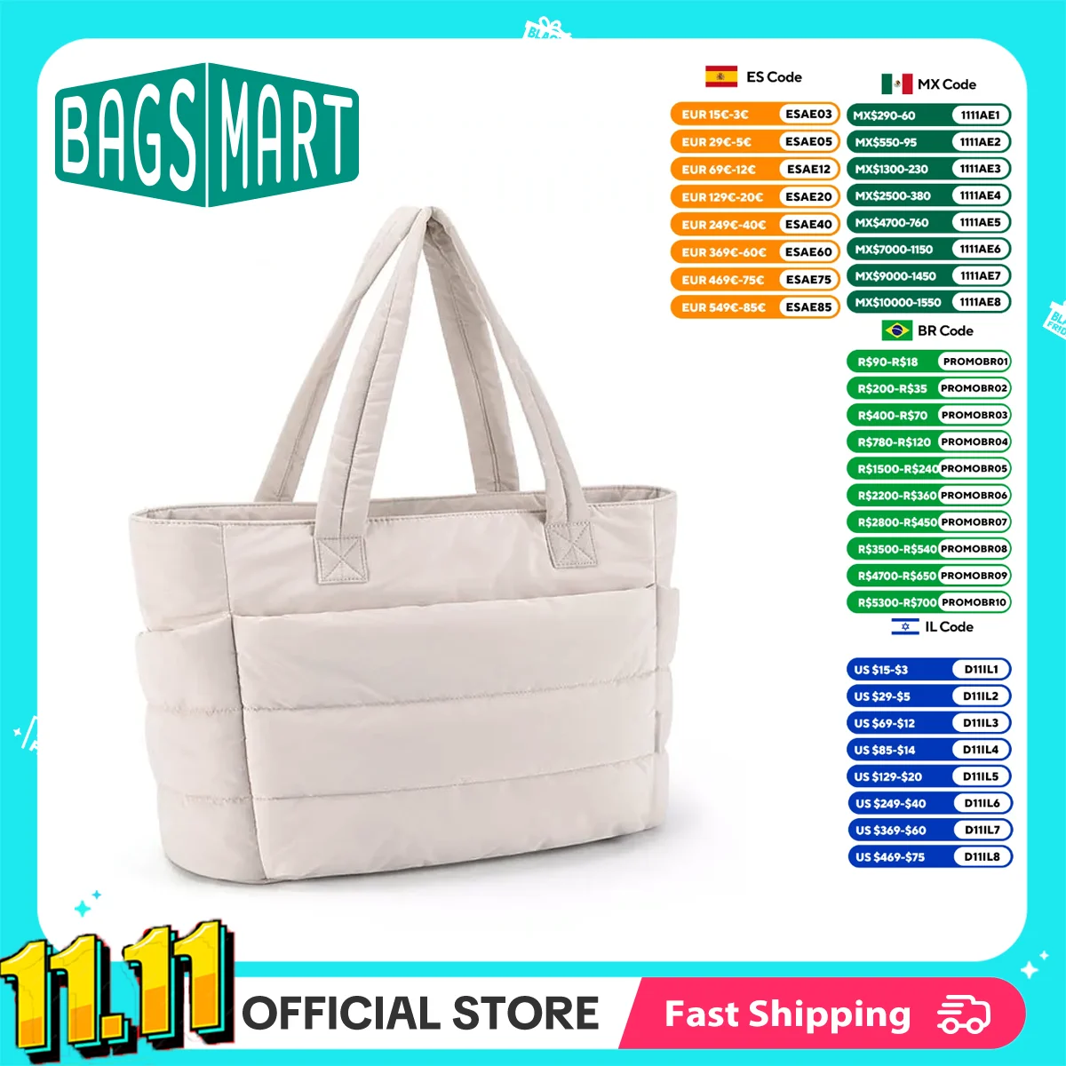 BAGSMART-Sac fourre-tout grande capacité pour femme, sac à main polyvalent, sac à provisions, sac de travail pour commpiedmont, classe étudiante