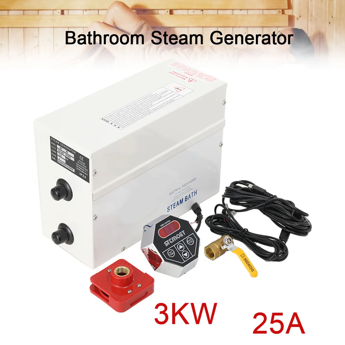 Generatore di vapore 3KW Macchina per vapore domestica Bagno Attrezzatura per sauna Sauna Bagno SPA Doccia a vapore con controller digitale