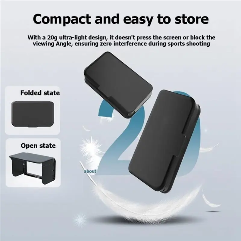 Super Deal -Foldable Anti-Reflective Glare Screen Hood For Ace Pro 2 Magnetic Mount For DJI Action 6 Sports Camera Acce