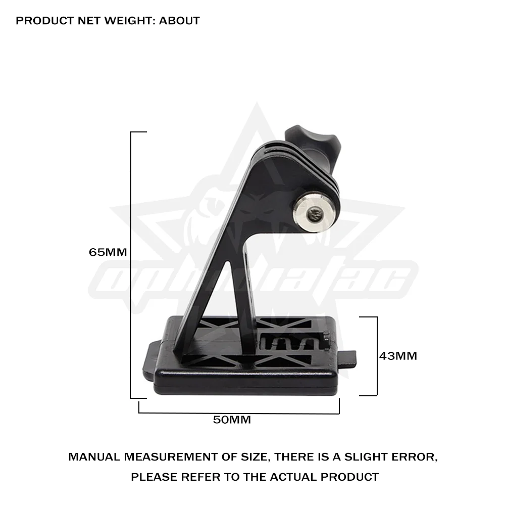 OPHIDIAN Lightweight Helmet Camera Adapter Portable Helmet Bracket Base for Outdoor Sports Camera Mobile Phone Accessories