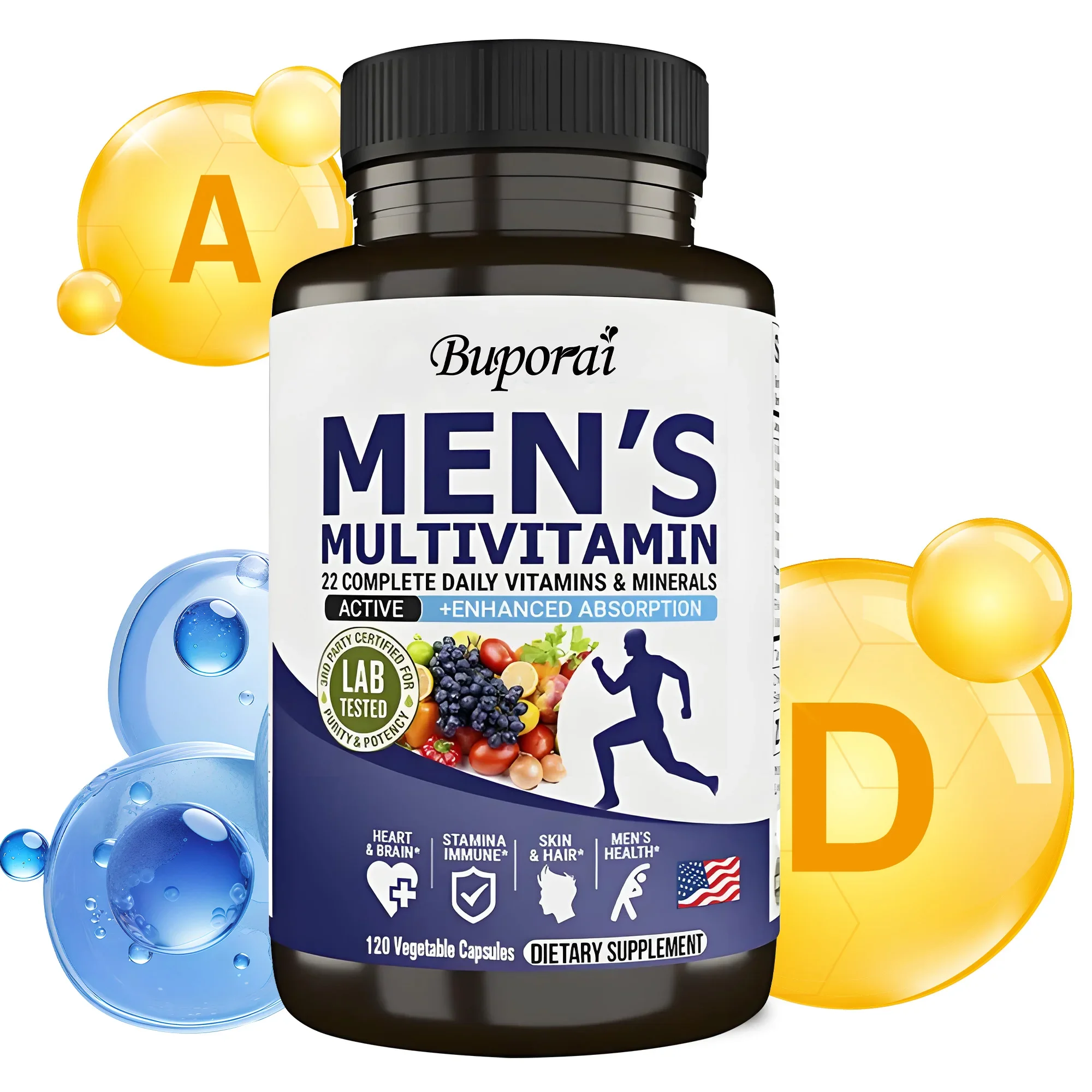 

Men's Multivitamin Supplement - Provides Cognitive Brain Health, Energy and Stamina, and Muscle Mass