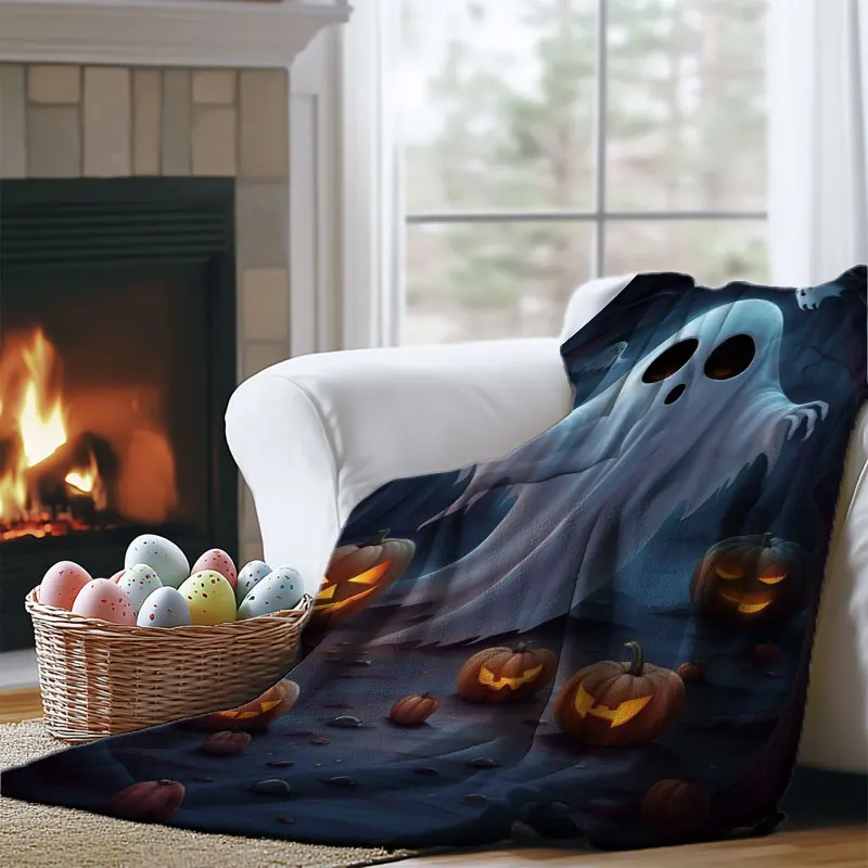هالوين شبح القلعة المطبوعة الرقمية البوليستر غرفة نوم المخملية الفانيلا غطاء بطانية الصوف لينة غطاء أريكة البطانيات للأسرة