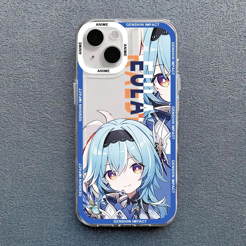 Cute Anime Genshin Impact Hutao Phone Case For iPhone 14 15 Pro MAX 11 13 12 XS X XR 7 Plus Shockproof Clear Soft Cover Fundas