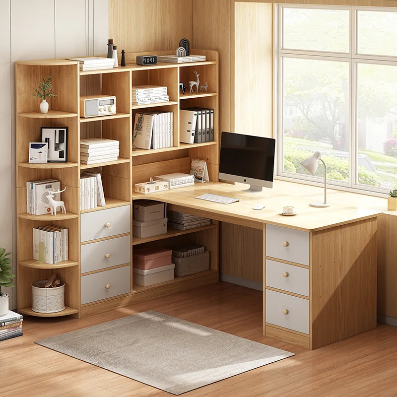 

Rental table home bookshelf desk integrated desktop computer desk student study desk corner writing desk combination