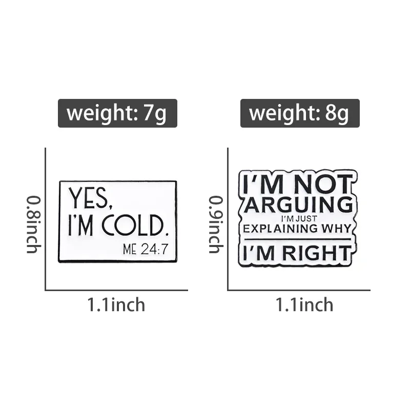 I'M NOT ARGUING Enamel Pins I'M EXPLAINING WHY I'M RIGHT Brooches Clothes Lapel Badges Funny Jewelry Gift for Friends