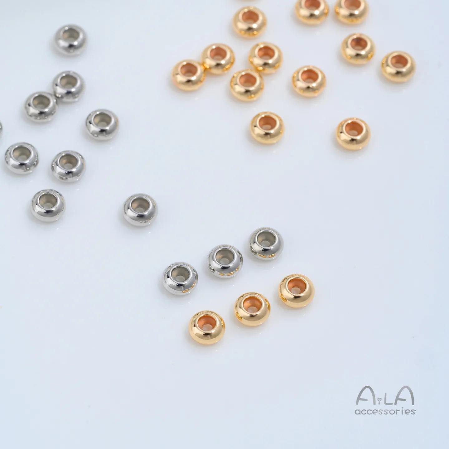 14K Gold Filled 4mm Silicone Positioning Stopper Beads DIY Crystal Pearl Bracelet Necklace Jewelry Findings