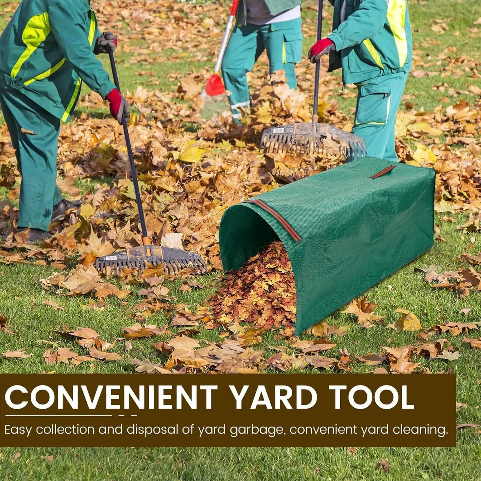 Yard Bags Large Capacity Foldable Container 2 Pieces 270L Portable Yard Garbage Bin For Clippings Branches Debris Landscaping