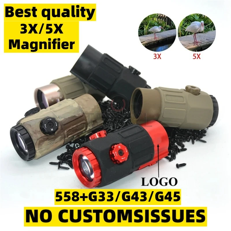 

Tactical Airsoft G45 5X Magnifier 558 553 EXPS3 Red Dot Combo Scope Optics QD Mount Fit 20MM Rail Mount With Full Marking