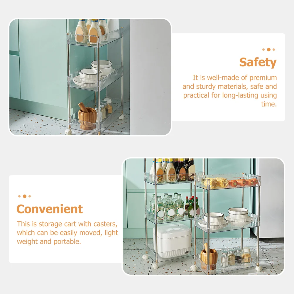 多層スリム収納ラック、キッチントロリー、ホームカート、可動ローラースタンド、バスルームホルダー、3段