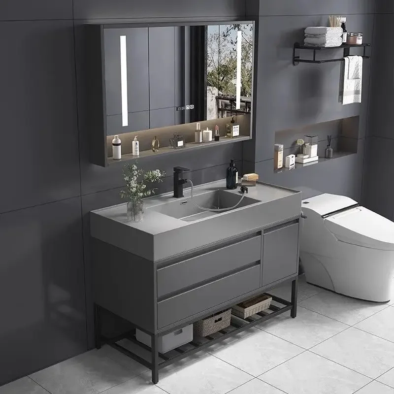 Washbasin simple combination nano rock integrated bathroom cabinet toilet washbasin countertop smart mirror cabinet