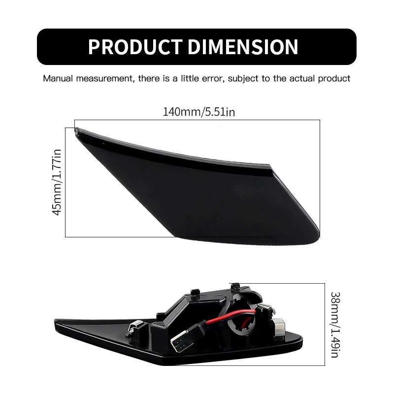 أضواء العلامات الجانبية المتتابعة LED لسوبارو BRZ 2012-2021 لسليل FR-S 2012-2016 لتويوتا 86 كوبيه 2017-2021 SU003-02540