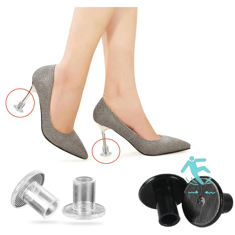 Silenciador de tacón para mujer, Protector de tacones de aguja para boda, cubiertas usables antideslizantes, tapones protectores redondos, accesorio a prueba de golpes