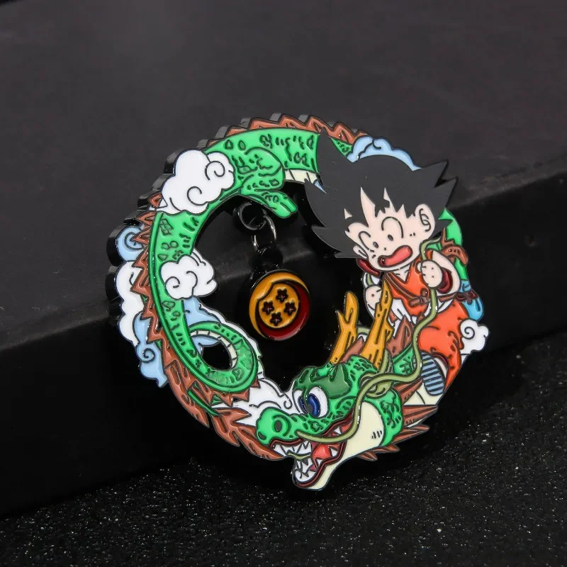 Dragon Ball Wukong Anime Character Metal Badge Four-star Wukong Riding Ring Dragon Brooch Commemorative Clothing Accessories