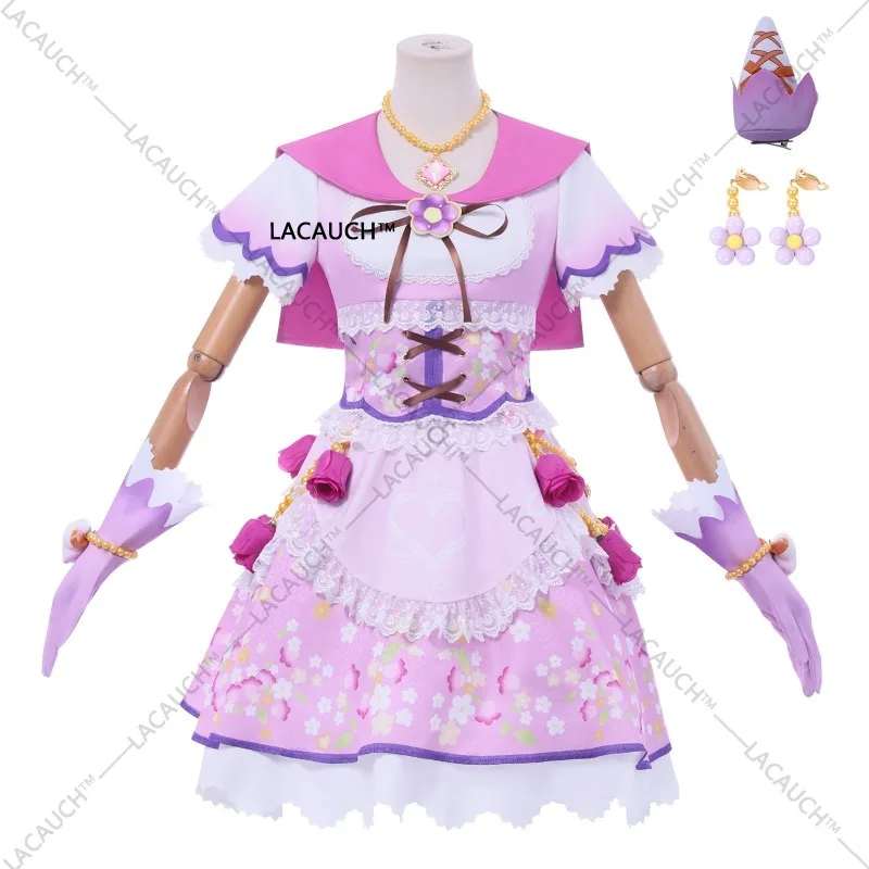 

Ainme Aikatsu Hoshimiya Ichigo Cosplay Costume Princess Purple lilac Dresss Wig Set Halloween Party Play Uniform for Woman Skirt