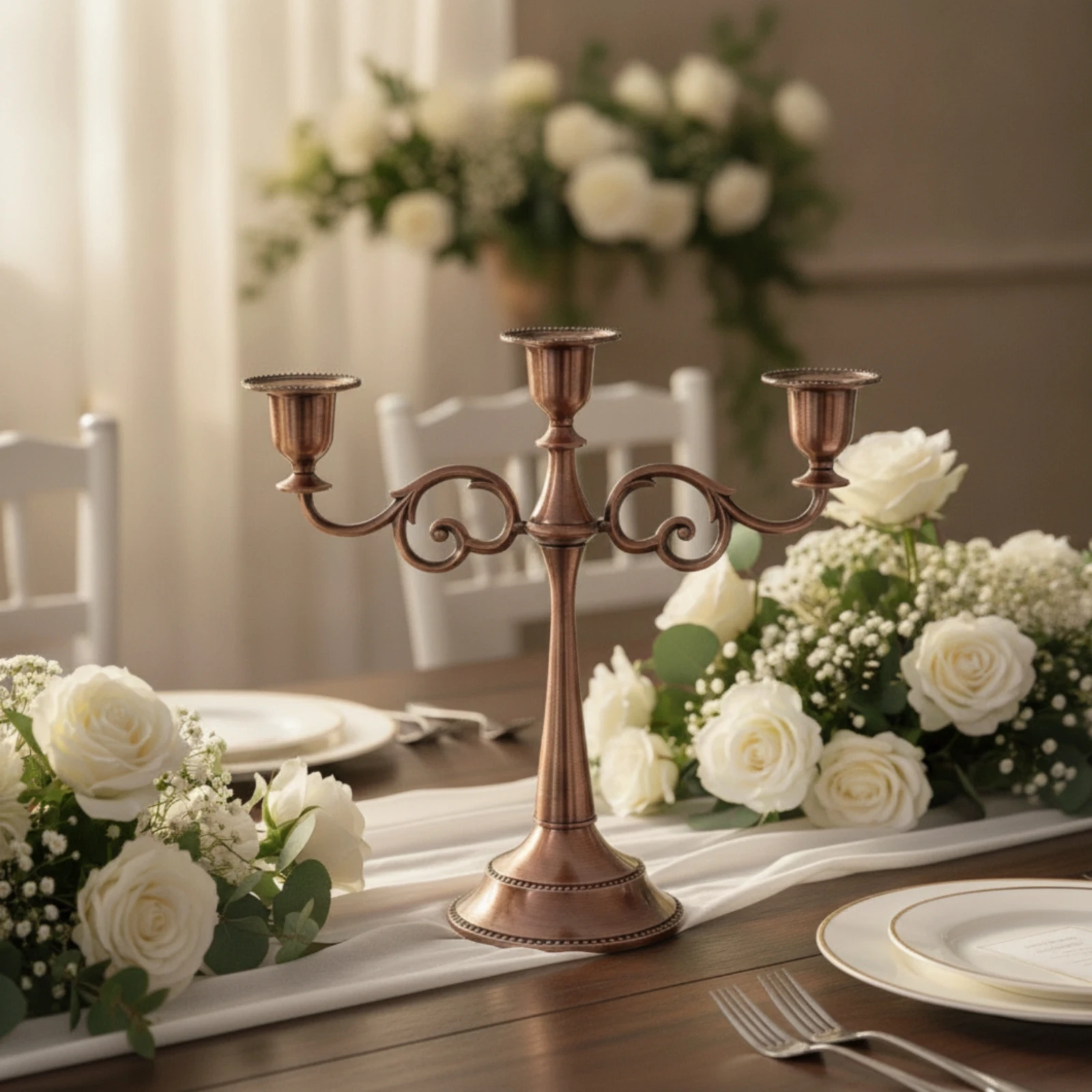 Taper Candlestick Holder Elegant Candle Holder with Round Base Candlestick with Round Base Shiny Decor Stable