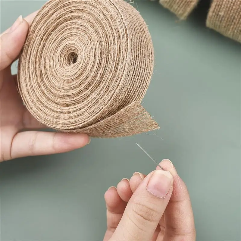 10 Meter 6mm-50mm Natural Vintage Jute Burlap Ribbon For Weddings Belt Strap Floristry Christmas Decoration DIY Gift Packing