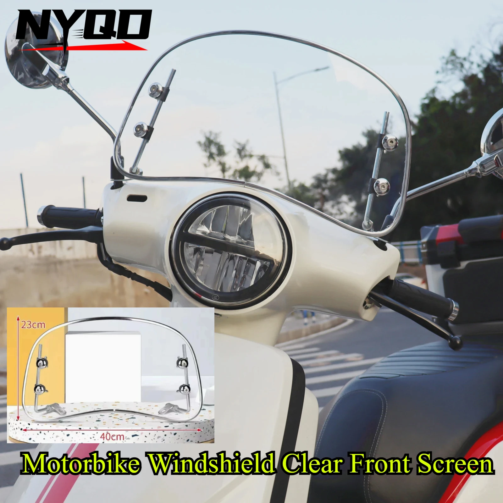8.6 بوصة دراجة نارية الزجاج الأمامي شاشة أمامية واضحة حاجز الرياح شاشات منحرف للعطلة الرومانية مركبة كهربية إيما صني #1