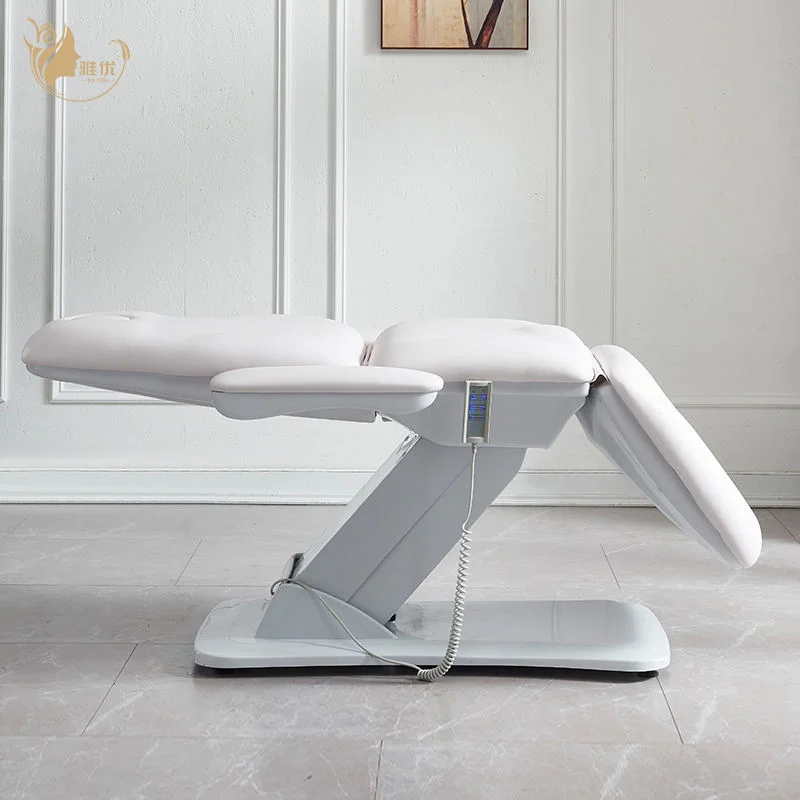 Electric Facial Treatment Massage Bed With Metal Frame And Synthetic Leather Upholstery For Beauty Salon Spa Use