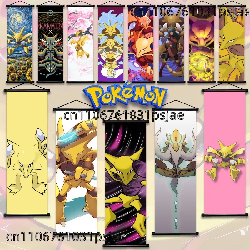 

Mysterious and Powerful Alakazam Pokémon Scroll Wall Decor - Infuse Your Room with Psychic - Type Majesty