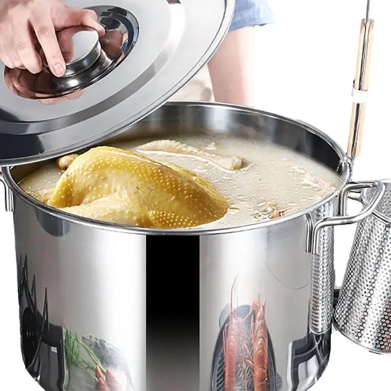 Stock Pot Stainless Steel Large Capacity Stockpot Large Capacity Stockpot Soup Bucket Sauce Pot Water Pitcher Steamer Cookware