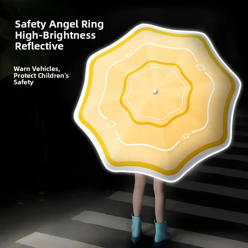 

Large Size Automatic Safety round Corner Anti-Return Umbrella for Students Going to School Durable Robust Alloy Umbrella