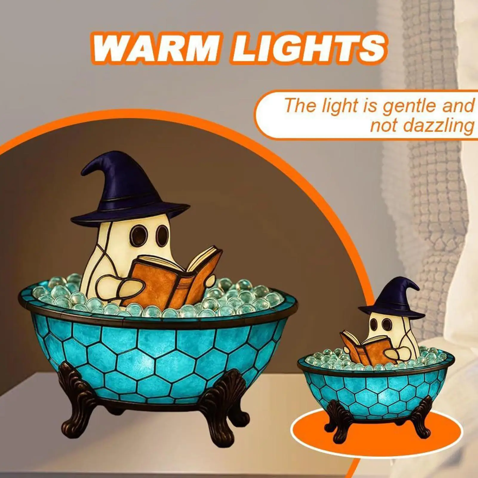 

Светодиодный призрачный светильник для ванны, ночник с призраком на Хэллоуин, меняющий цвет, призрак, пузырь, светильник для ванны, милый светодиодный светильник-призрак, декор для спальни