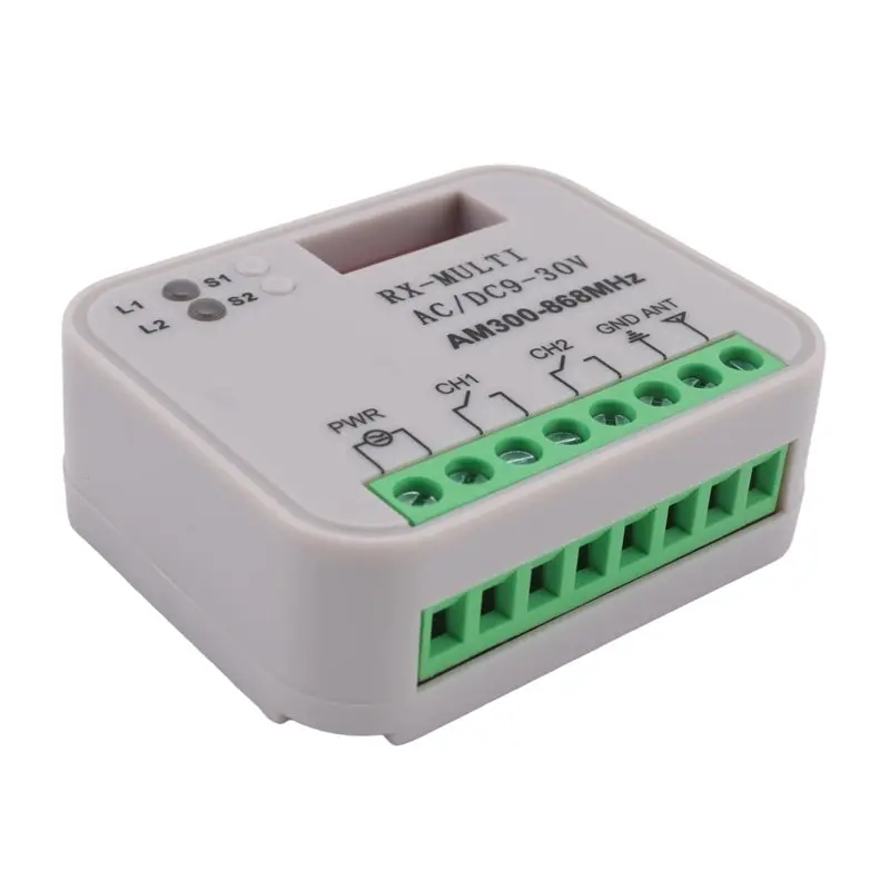 New-Garage Gate Remote Receiver AC/DC 9-30V Receiver Multi-Frequency Controller With Remote Control
