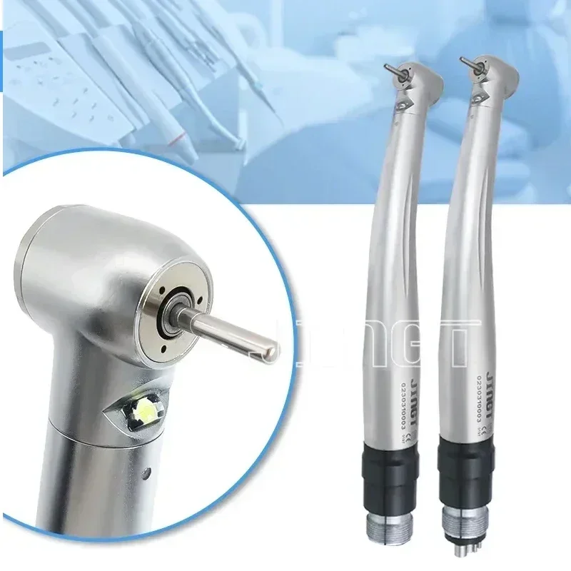 Leading-Edge LED Turbine Dental Handpiece, Internal E-Generator, High Speed Drill, Push Button Chuck, Rapid 2/4-Hole NSK Coupler