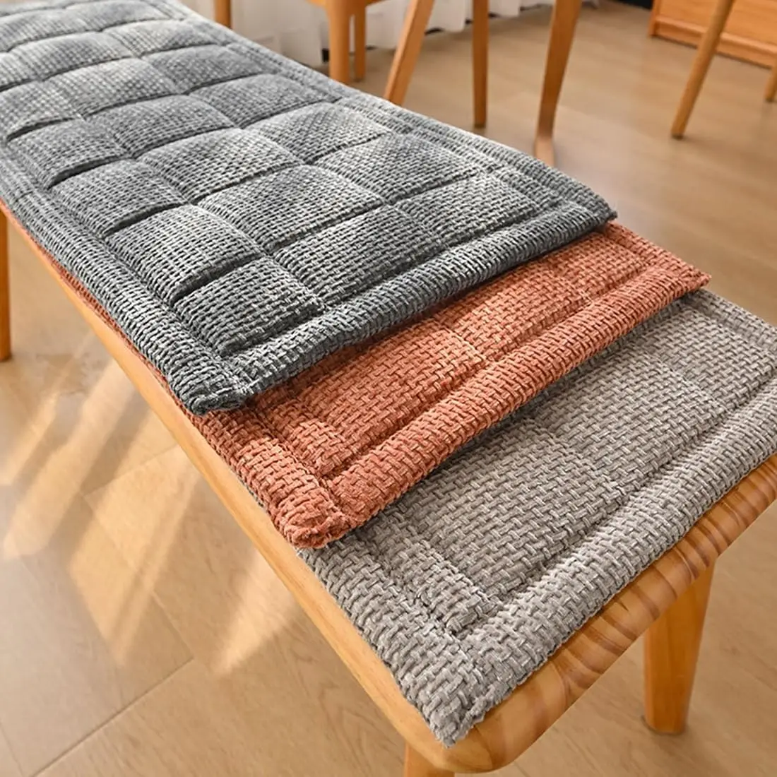 New Thickened 1PC Geometric Pattern Bench Cushion, Multi-Use Non-Slip Chair Pad for Living Room Sofa, Dining Chair, Window Seat