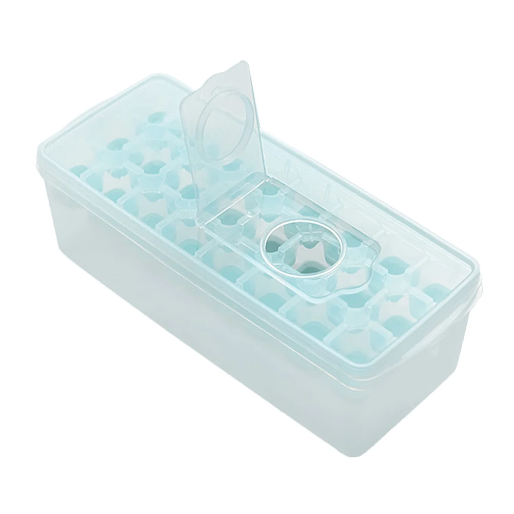 

Ice Cube Tray Silicone Mold Box Reusable High Grade Material Lid Protective Dust Proof Kitchen Bar Home Parties